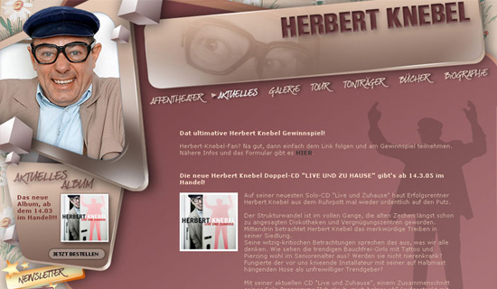 Schröder Media - Webdesign Leipzig : Sony Music - Herbert Knebel