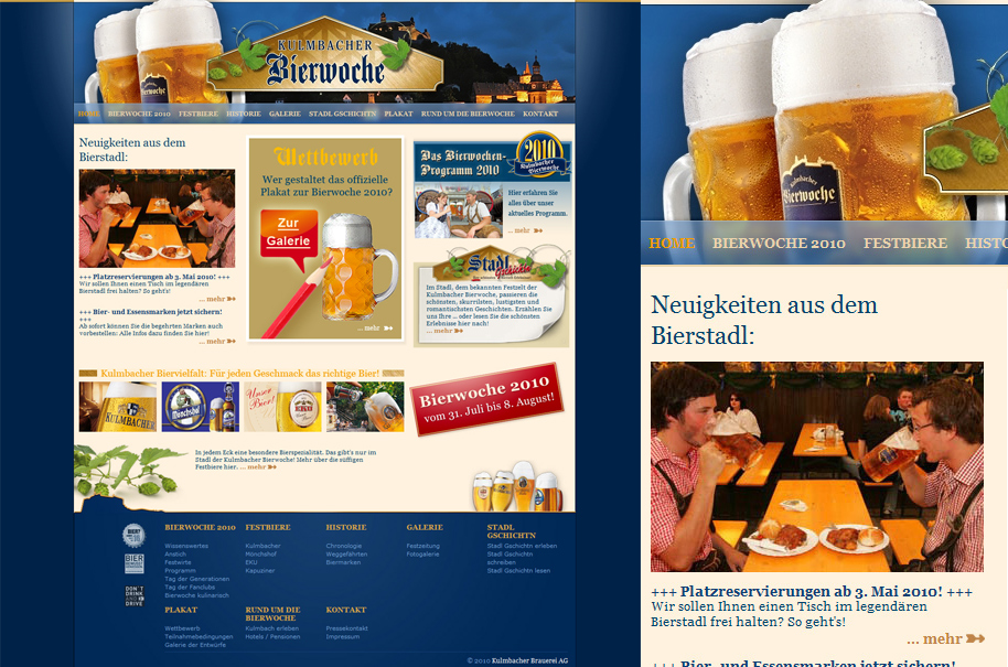 Schröder Media - Webdesign Leipzig : Kulmbacher Bierwoche Webdesign