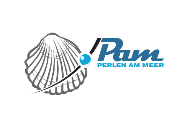 Schröder Media - Logodesign Leipzig : PAM - Perlen am Meer, Muschel, Perle Logodesign